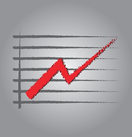 Economic growth illustration with graph and grid のイラスト素材