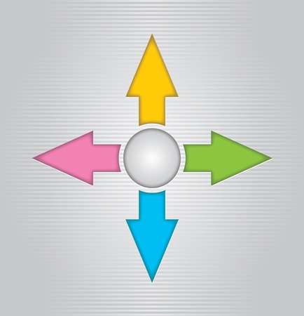 Expansions, abstract illustration with color arrowsのイラスト素材