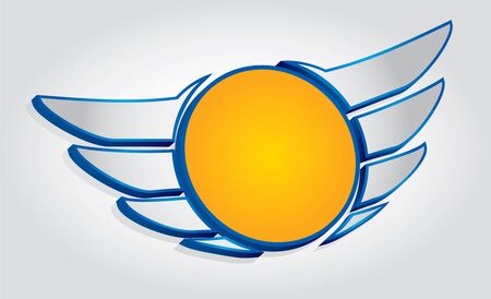 Wings emblem with circle のイラスト素材