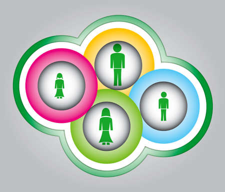 Abstract illustration of the family circleのイラスト素材