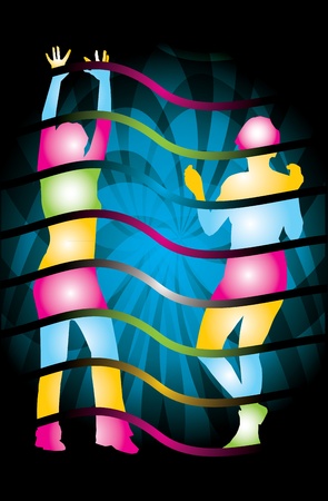 Party time - abstract illustration with color Silhouetteのイラスト素材