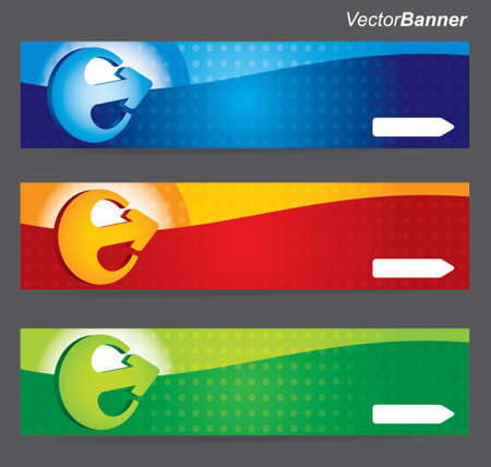 Website header or banner design set with arrowのイラスト素材