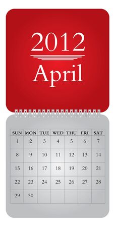 Classical monthly calendar for 2012, April のイラスト素材