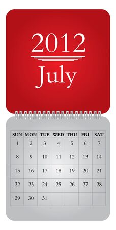 Classical monthly calendar for 2012, Julyのイラスト素材