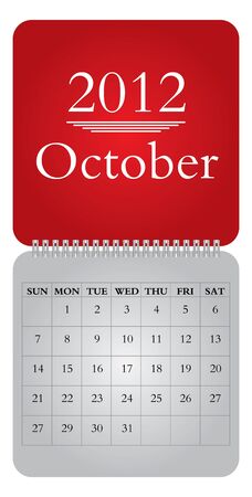 Classical monthly calendar for 2012, Octoberのイラスト素材