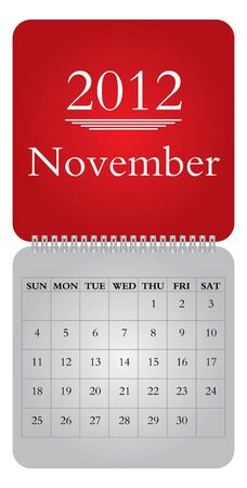 Classical monthly calendar for 2012, Novemberのイラスト素材