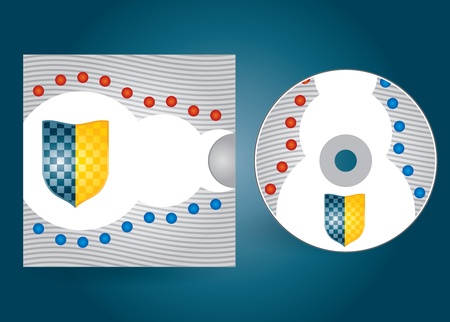 CD or DVD editable cover template with abstract illustrationのイラスト素材