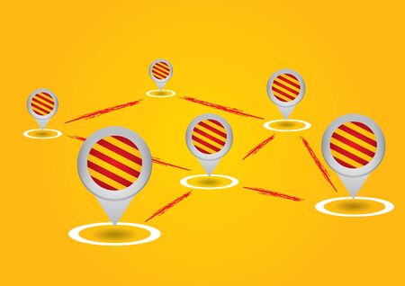 Warning sign network - abstract template layoutのイラスト素材