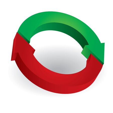 Circle arrows - abstract proces concept on white backgroundのイラスト素材