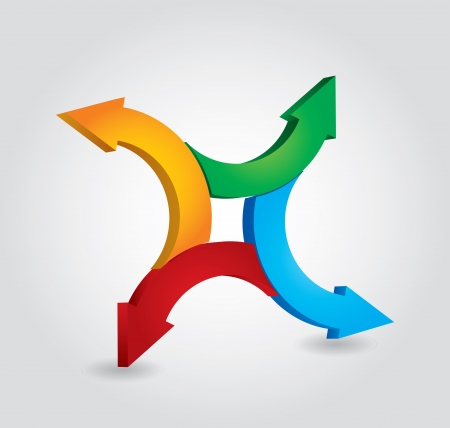 Arrows - abstract proces concept on white backgroundのイラスト素材