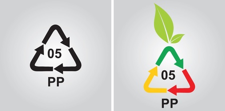Polypropylen recycling code - ecology concept with abstract signのイラスト素材