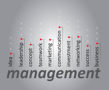 Management concept with tag cloud on backgroundのイラスト素材