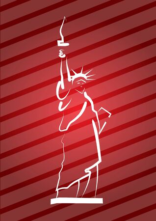 Statue Of Liberty, hand drawing illustration with backgroundのイラスト素材