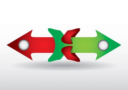Color arrows pointing in different directionsのイラスト素材