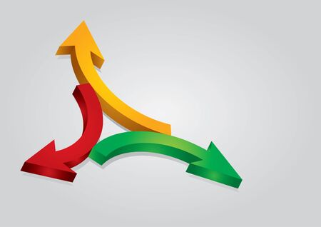 Color arrows pointing in different directionsのイラスト素材