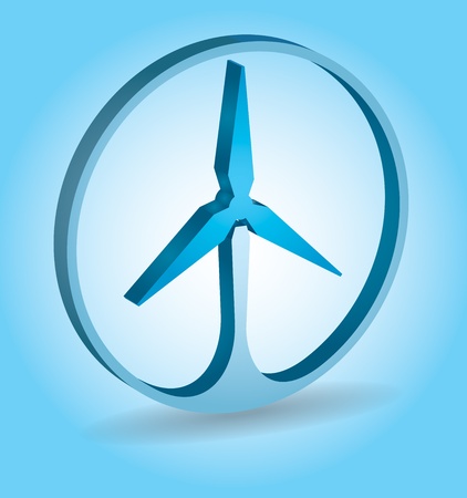 Ecology concept abstract illustration with sign of wind energy のイラスト素材