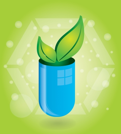 Natural cures - health conception with abstract illustrationのイラスト素材