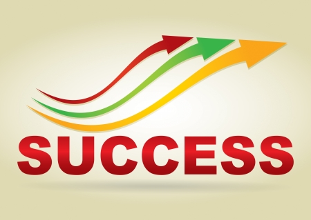 Sign of success, text with color arrowsのイラスト素材