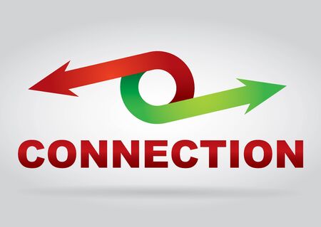 Communication concept - Connection icon template with color arrowsのイラスト素材