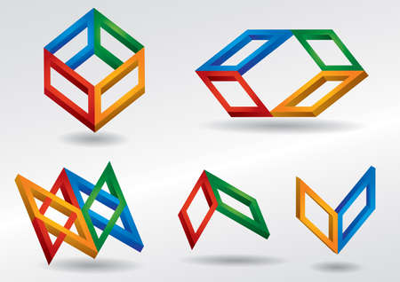 Color icon set in different version - abstract illustrationのイラスト素材