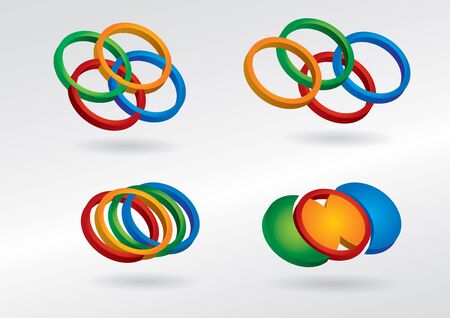 Color icon set in different version - abstract illustrationのイラスト素材