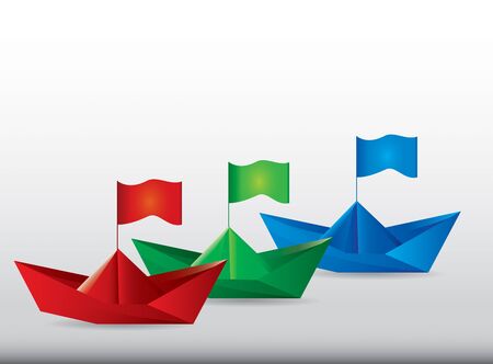 Communication concept - template with abstract boat and copy space areaのイラスト素材