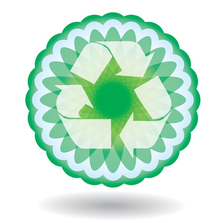 Recycling icon - environmental conception with abstract backgroundのイラスト素材
