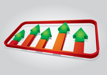 Graph of development, illustration with copy space areaのイラスト素材