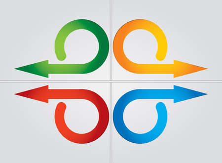 Color arrows with abstract background and circleのイラスト素材