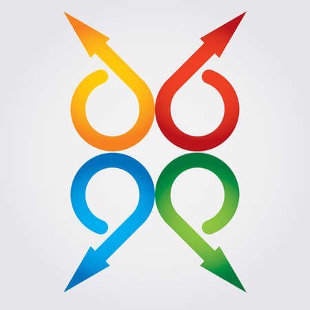 Color arrows with abstract background and circleのイラスト素材