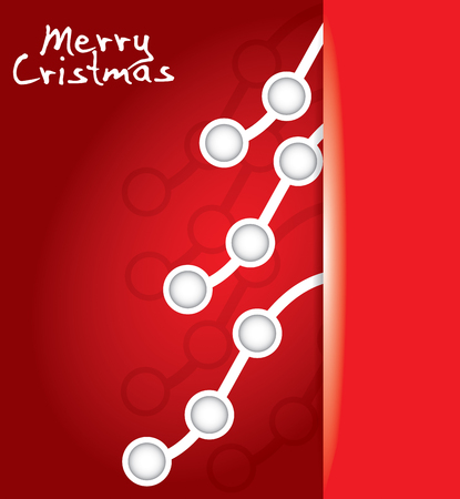 Christmas greeting card - template with abstract pine treeのイラスト素材