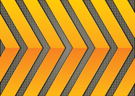 Abstract steel background with dots and orange arrowsのイラスト素材