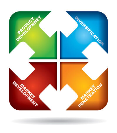 Marketing Management Matrix - color chart with abstract background のイラスト素材