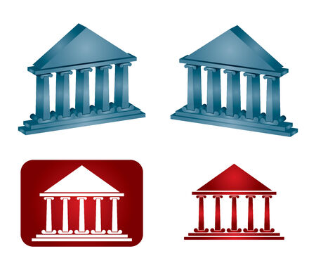 Abstract Museum icon set on white backgroundのイラスト素材