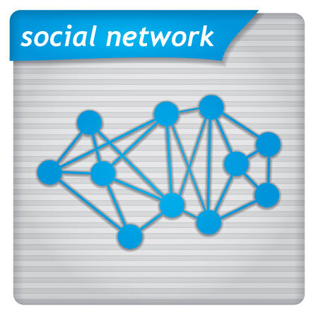 Presentation template - social media illustration with iconのイラスト素材