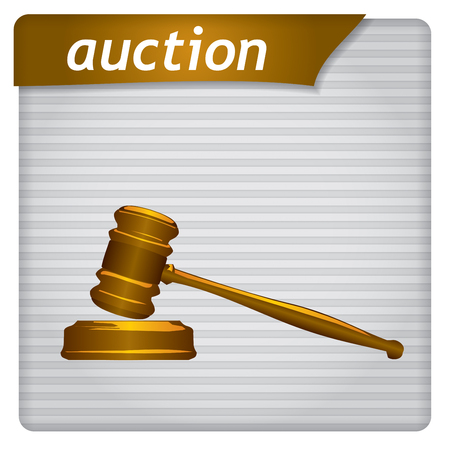Presentation template - business concept with auction signのイラスト素材