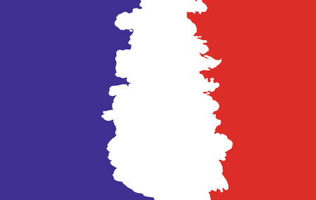 Hand drawing french flag - abstract illustrationのイラスト素材