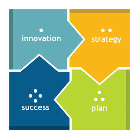 Four key of strategy - abstract business illustration のイラスト素材