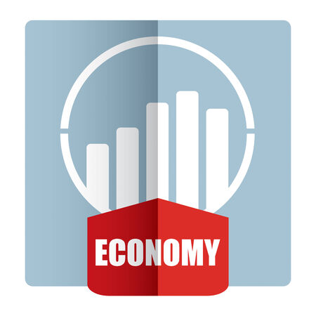 Economy - illustration with graph for business templateのイラスト素材