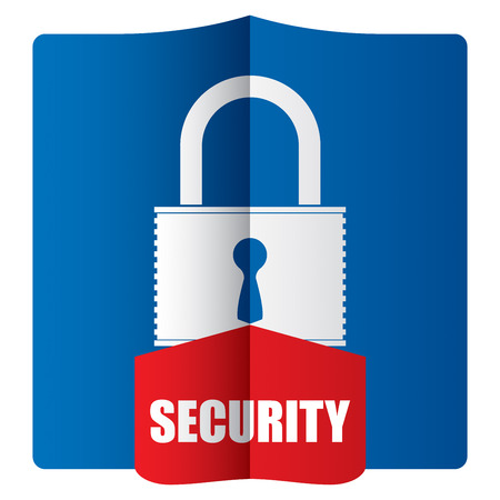 Security template with padlock and text on abstract backgroundのイラスト素材