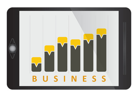 Business graph on tablet screen, abstract illustration のイラスト素材