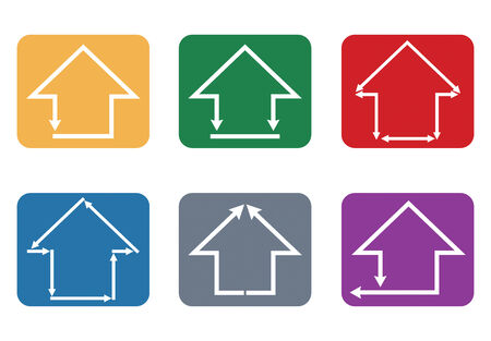 Building and house icon, abstract illustration on color backgroundのイラスト素材