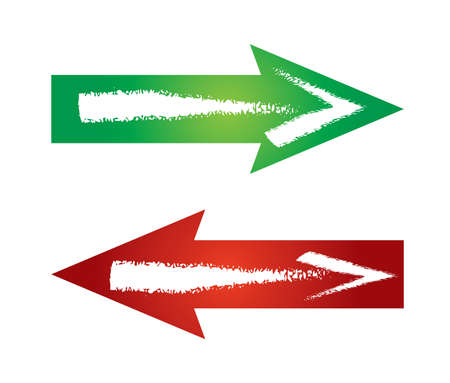 Color arrows pointing in different directionsのイラスト素材