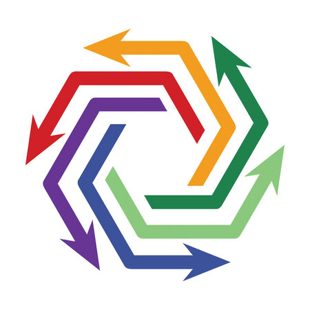 Color arrows with whitw background, template graphicsのイラスト素材