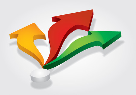 Color arrows with abstract background and circleのイラスト素材