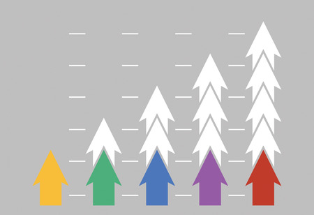 Graph of development, illustration with copy space areaのイラスト素材