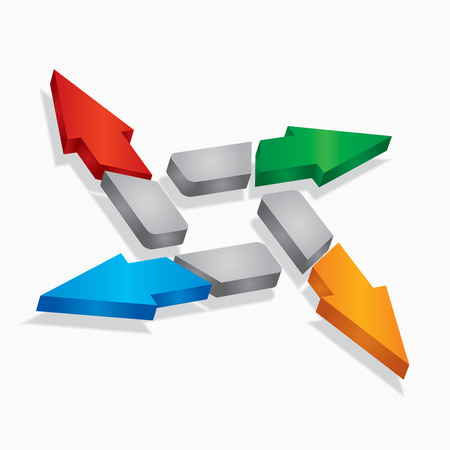 Communication concept, template with color direction arrowsのイラスト素材