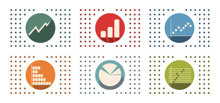 Graph of development, abstract flat color icon set for your designのイラスト素材