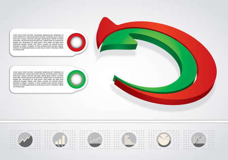 Presentation template with simple color graphic element, flow conceptのイラスト素材