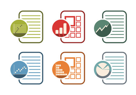 Graph of development, abstract flat color icon set for your designのイラスト素材